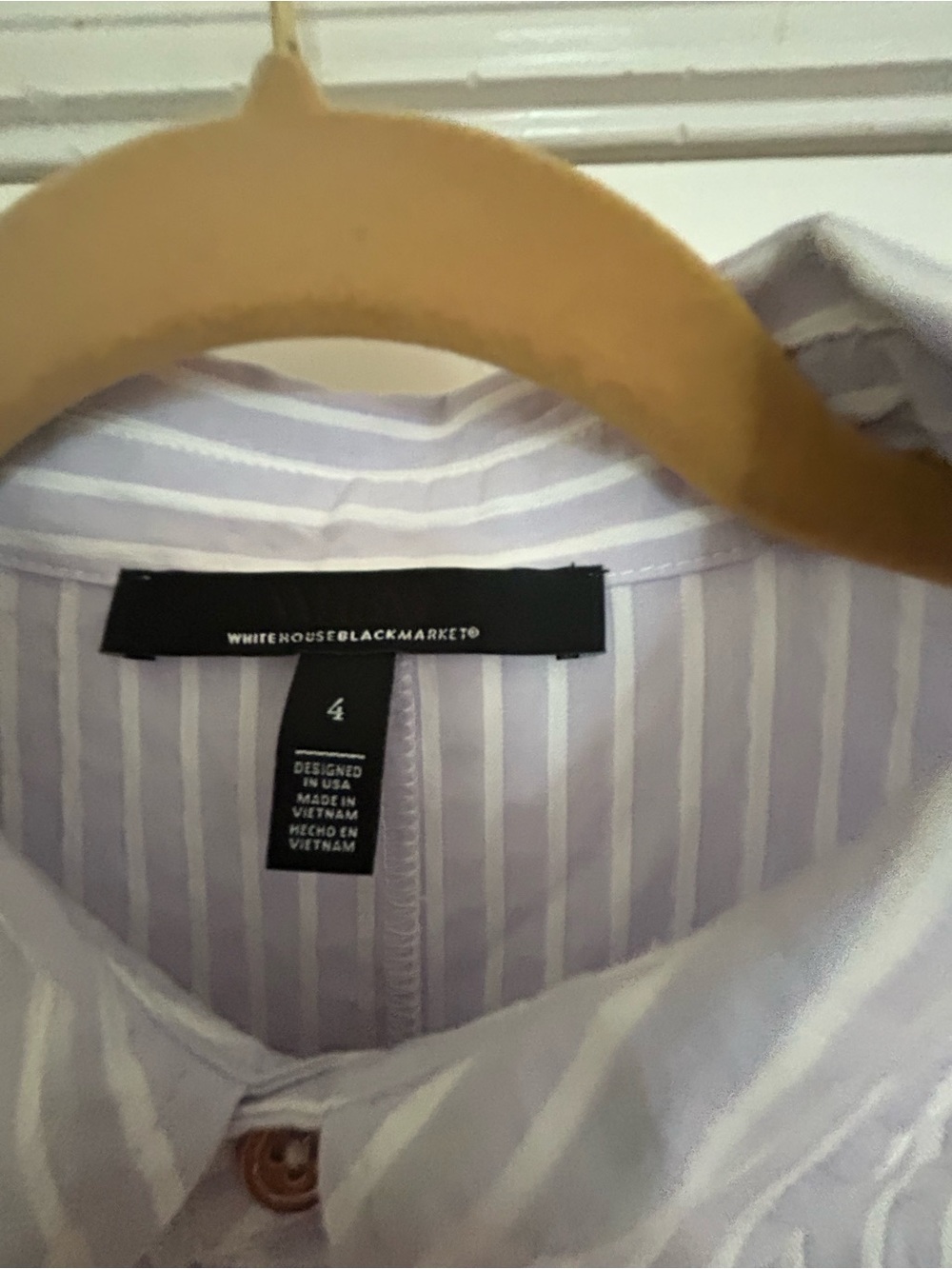 White House Black Market Lavender Stripe Midi Shirt Dress - Picture 5 of 6